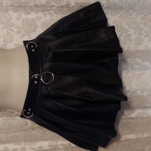 Dolls Kill Current Mood brand punk/goth faux leather mini skirt, size S